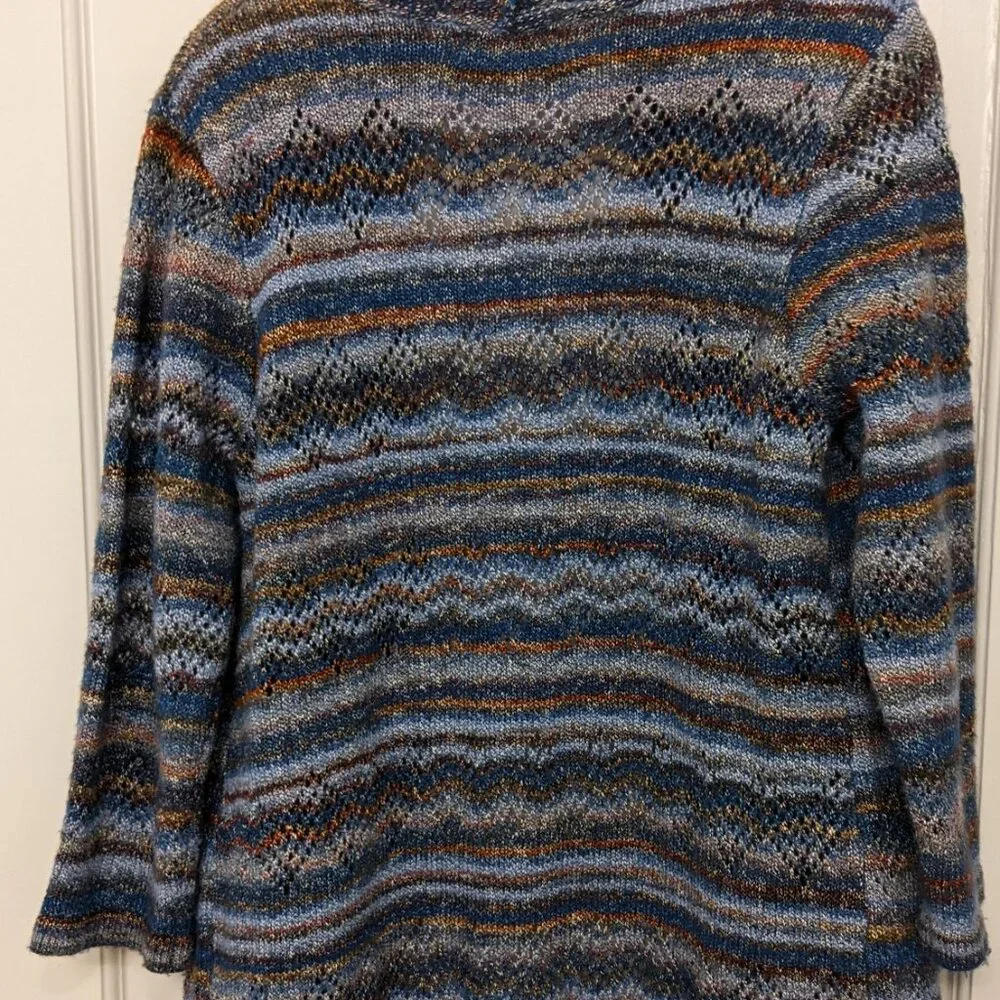 Alfred Dunner Petite Medium Beach Cover Up Crochet Knit Retro Boho Hippie